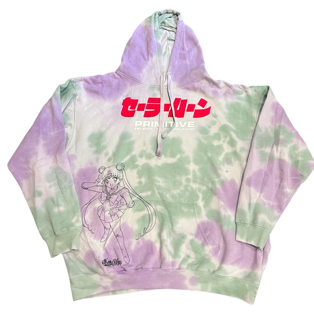 Primitive x Sailor Moon Washed Purple & Green Hoodie Size Large